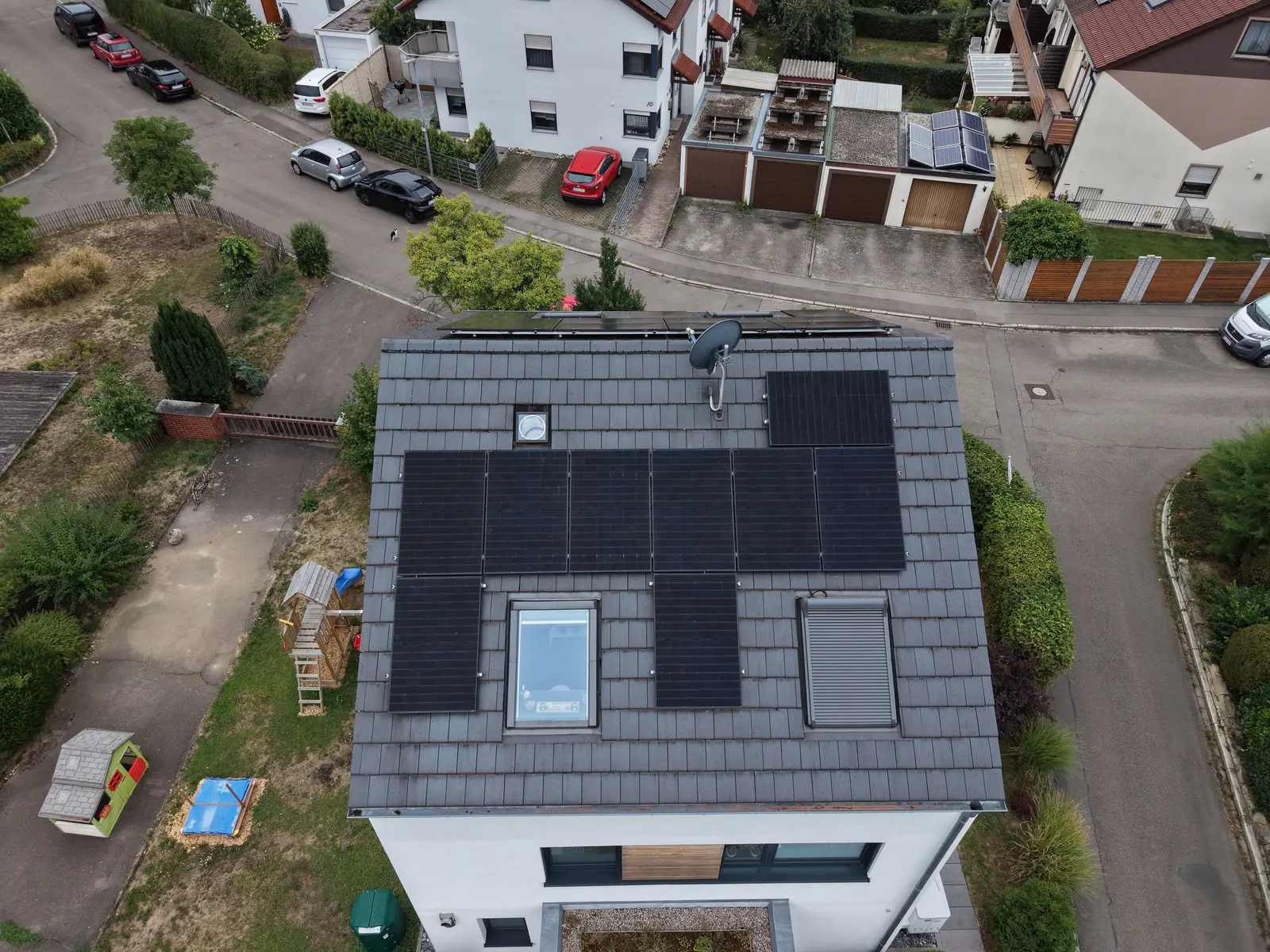 Luftaufnahme der PV-Module in Nürtingen
