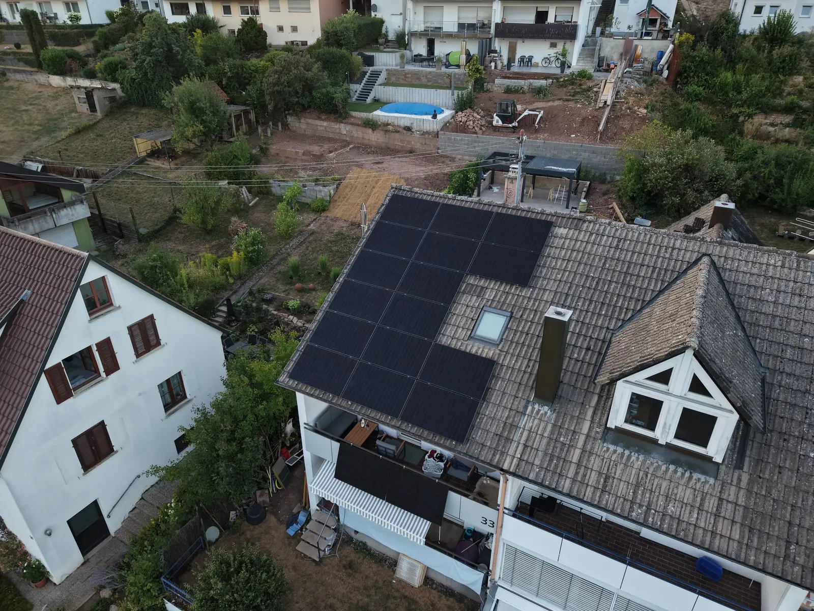 Photovoltaikanlage auf Satteldach in Remshalden